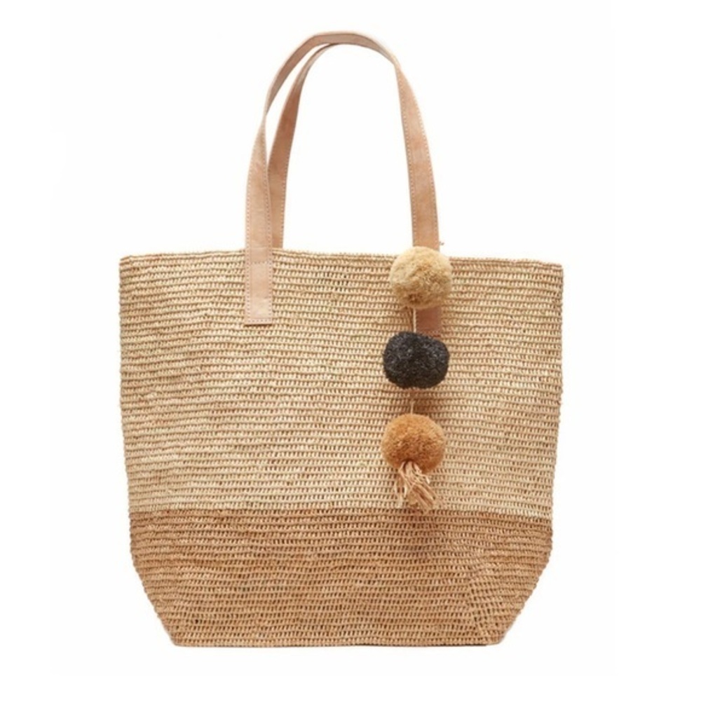 Mar y sol Montauk Color Block Raffia Tote
